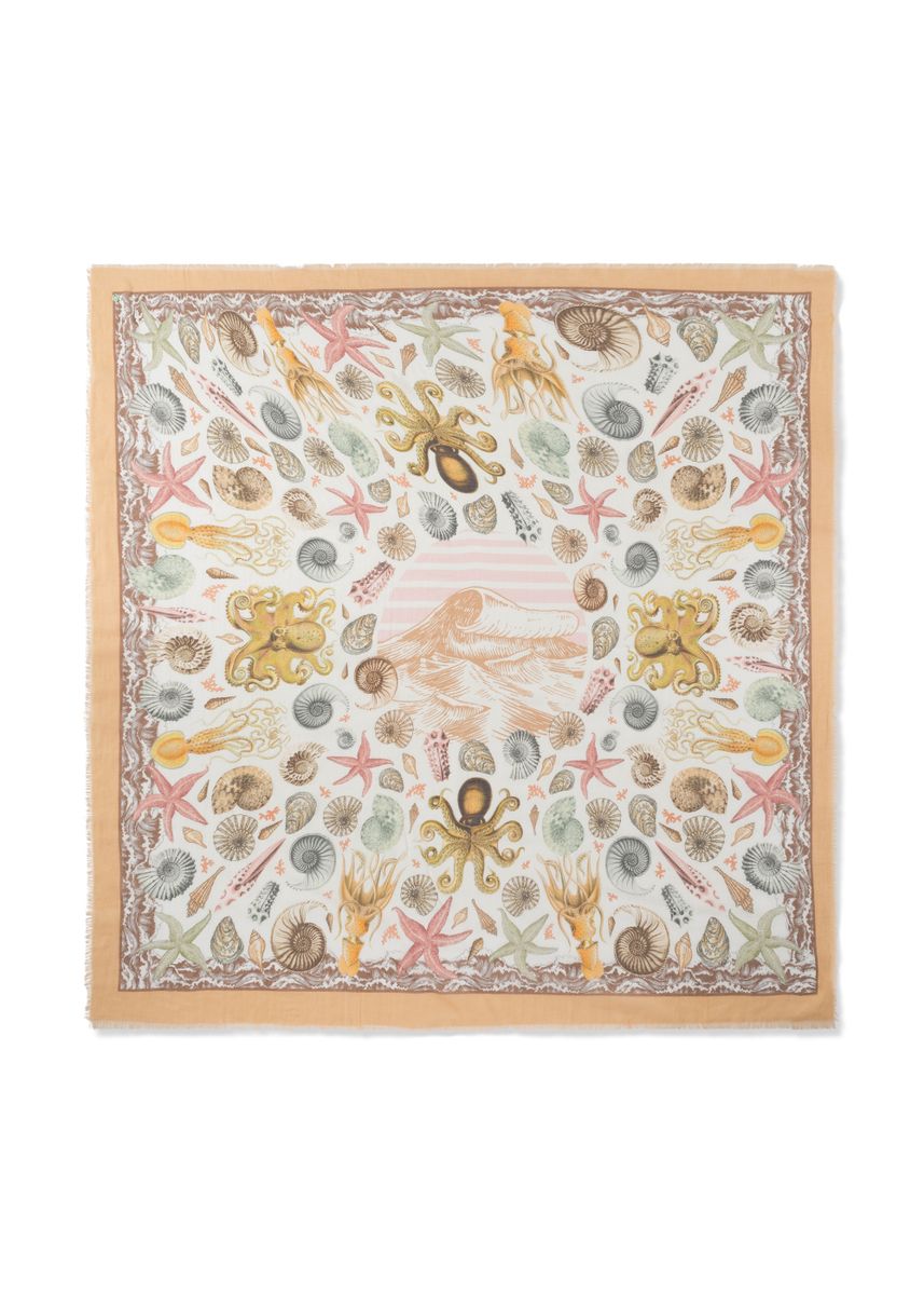 PRINTED SQUARE COTTON OCEAN PATTER