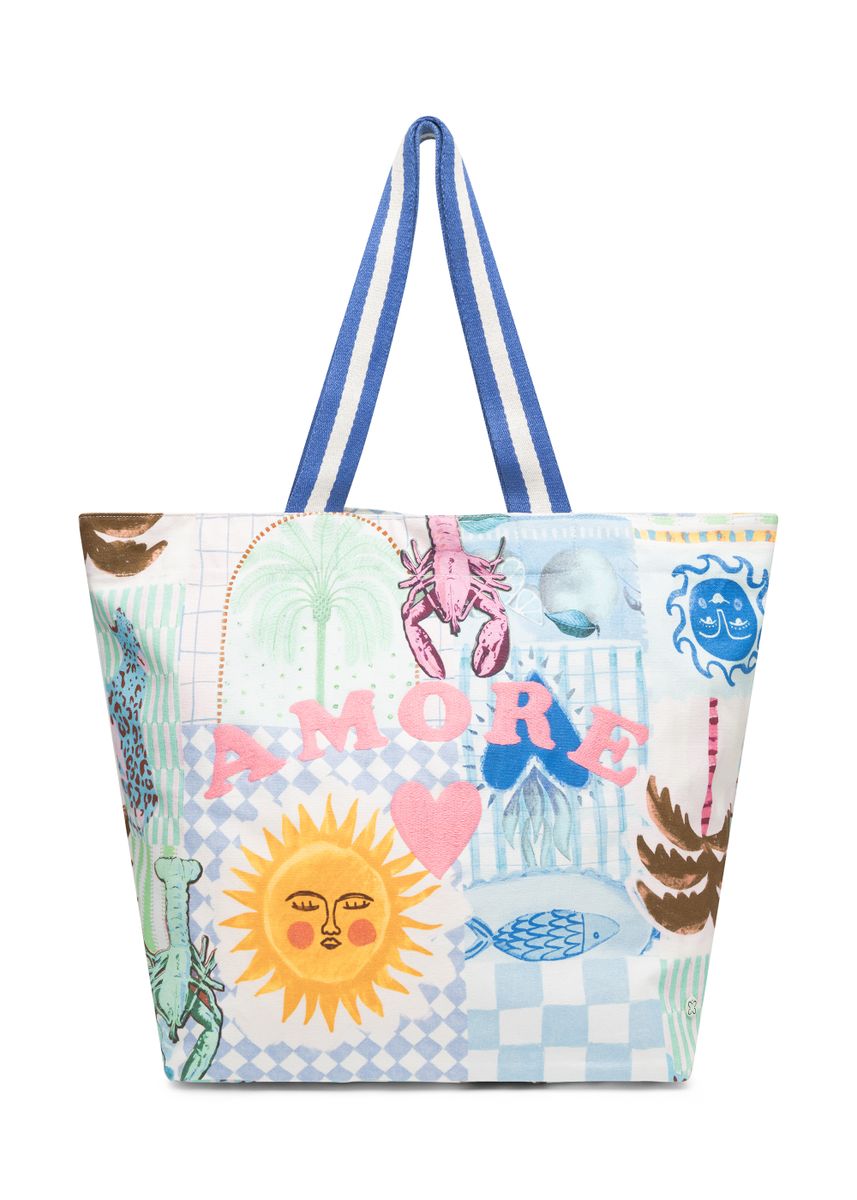 SHOPPER COTTON AMORE blau-52X39X20C