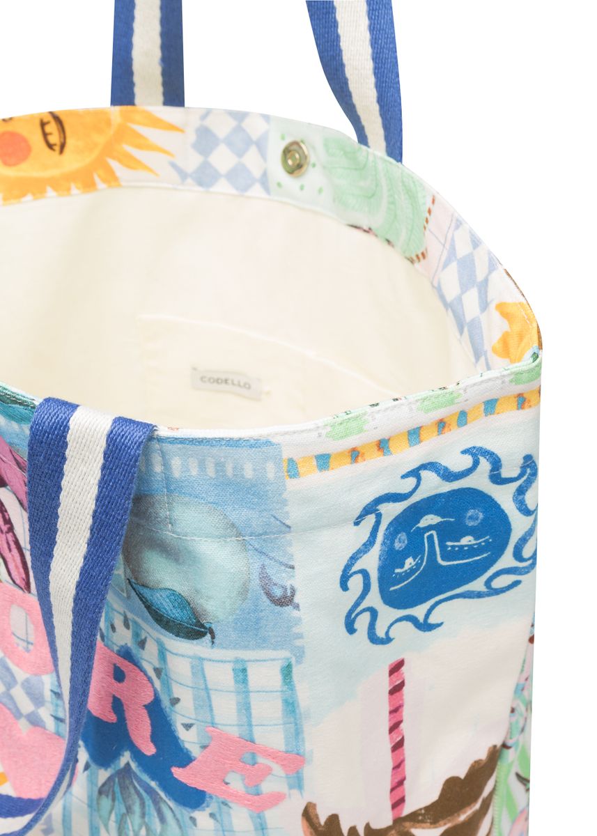SHOPPER COTTON AMORE blau-52X39X20C