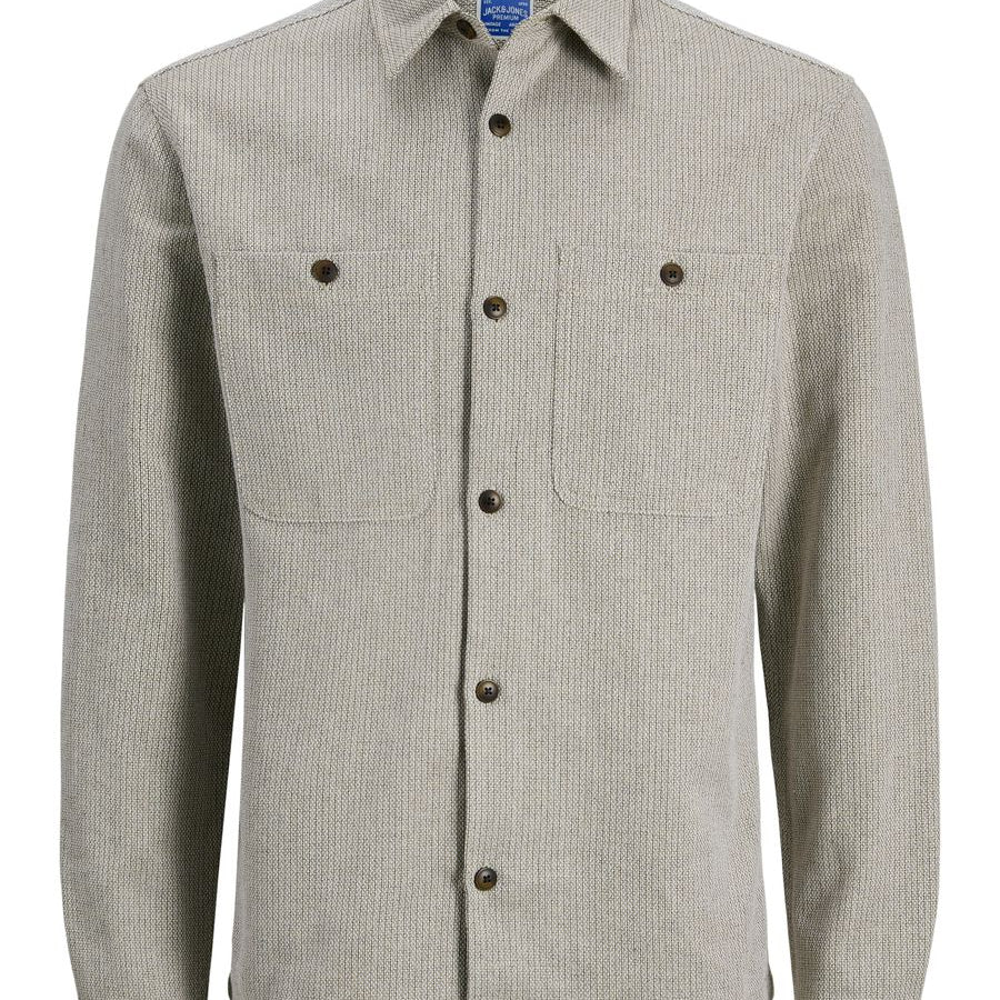 JPRBLURAYLE LINEN BL. SOLID LS SHIR