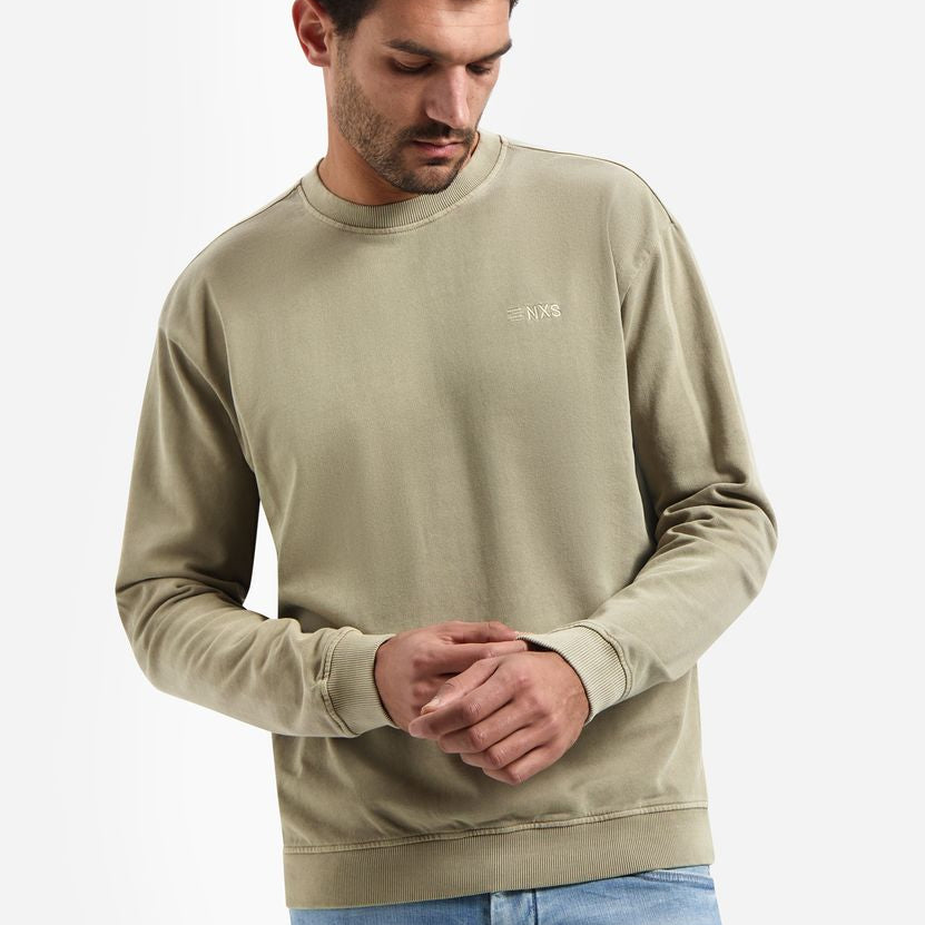 Sweater Crewneck French Terry Garment Dyed