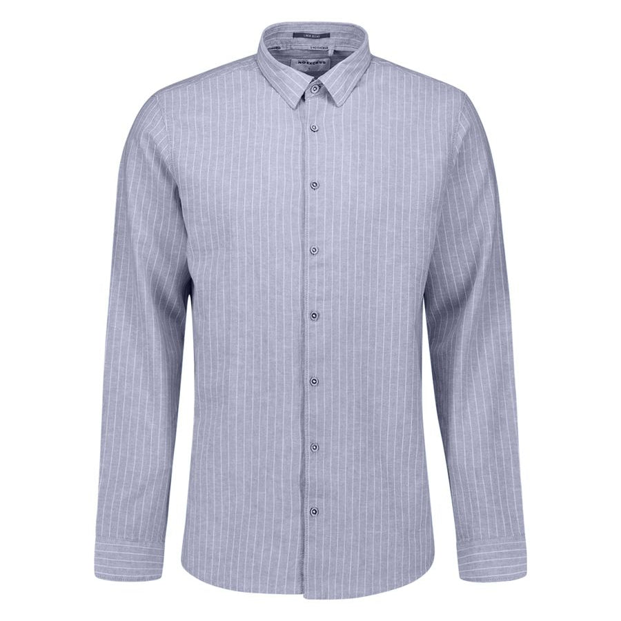 Shirt Vertical Small Stripe With Linen