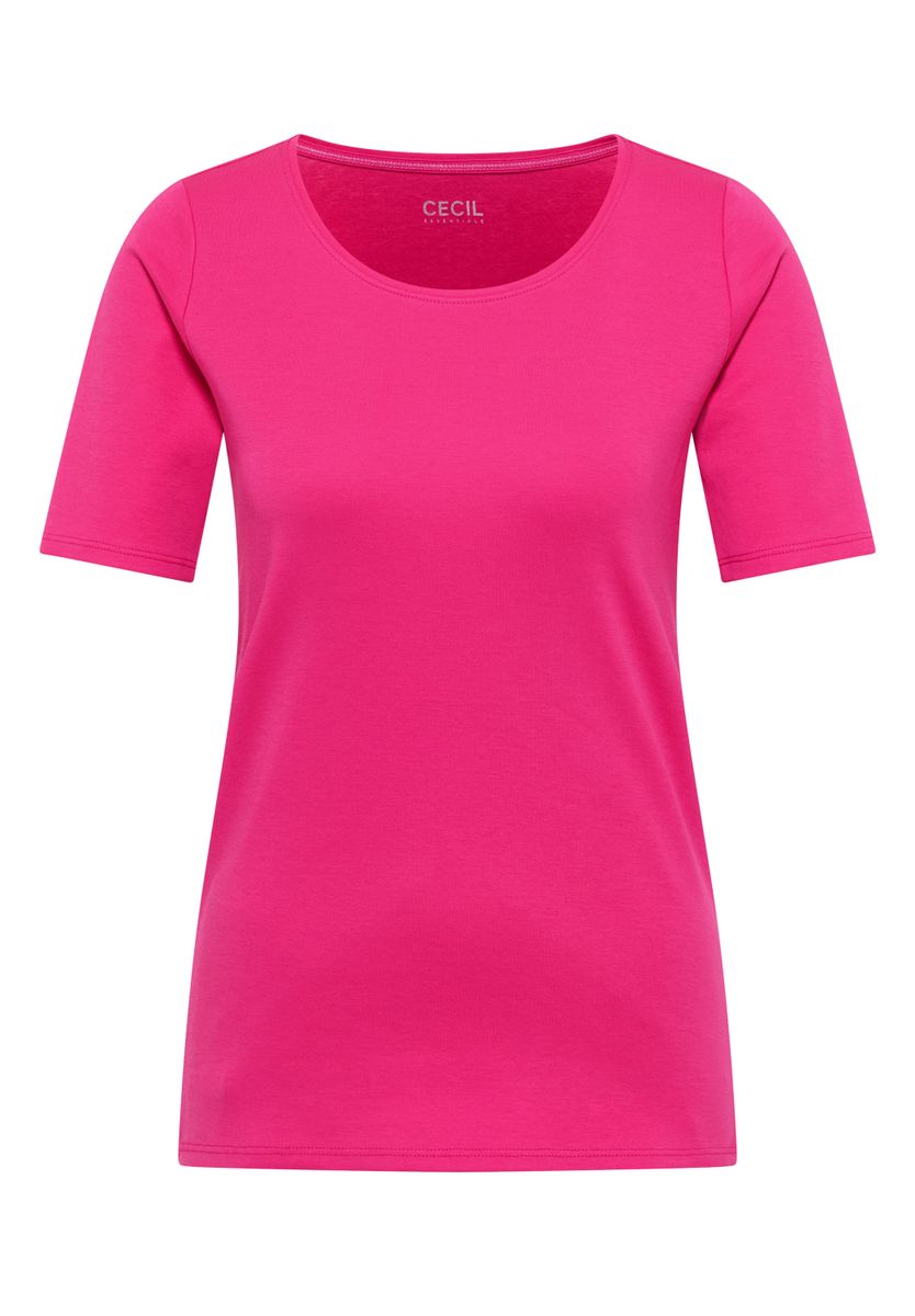 Basic T-Shirt mit Rundhals in Unifarbe