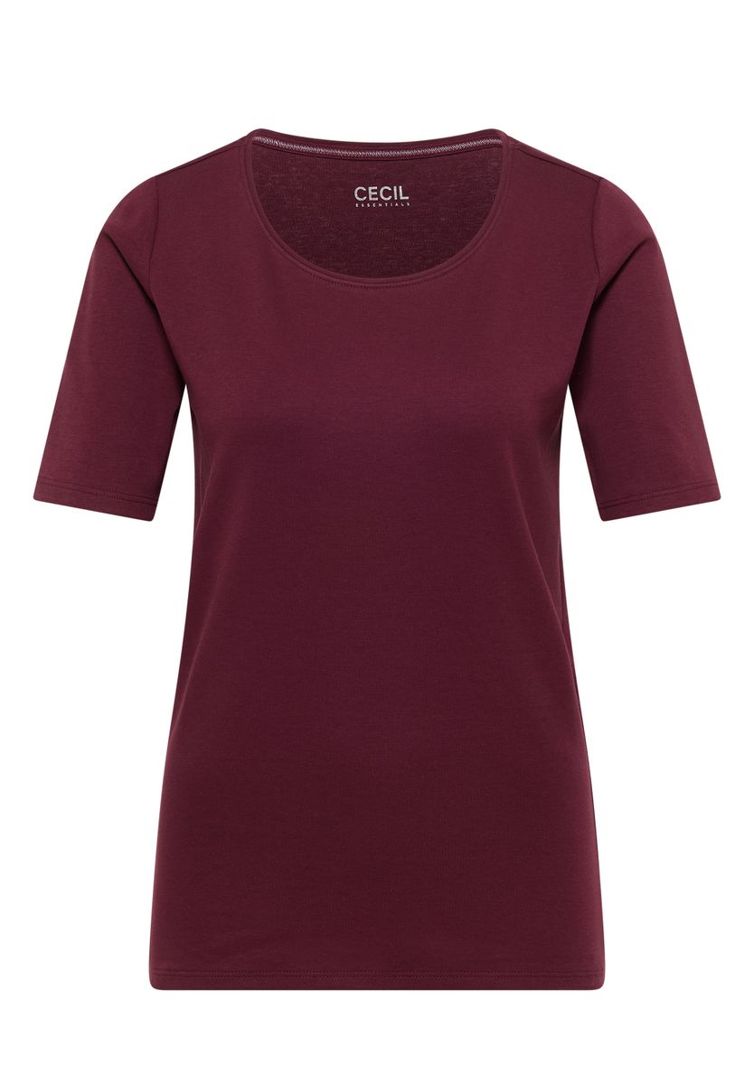 Basic T-Shirt mit Rundhals in Unifarbe