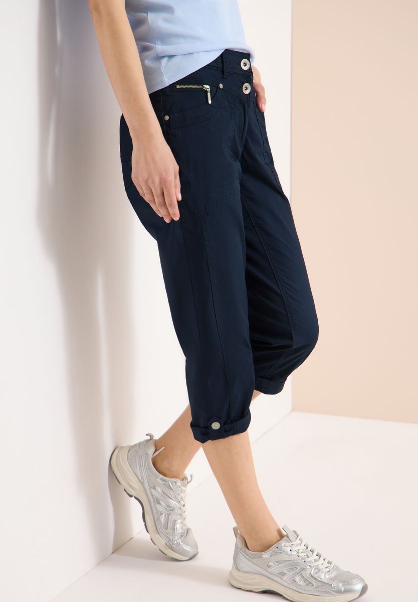 Mid Waist Casual Fit Hose mit Turn Up