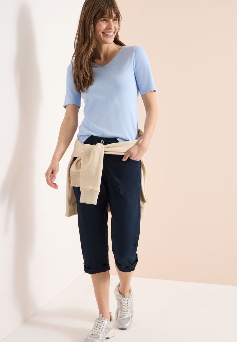 Mid Waist Casual Fit Hose mit Turn Up
