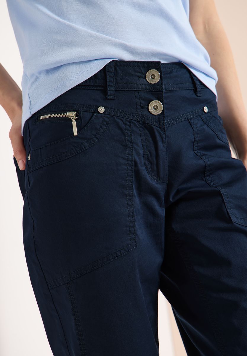 Mid Waist Casual Fit Hose mit Turn Up