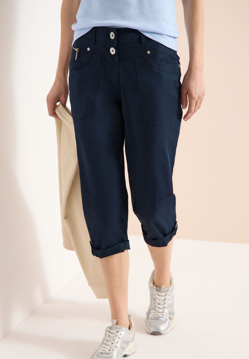 Mid Waist Casual Fit Hose mit Turn Up