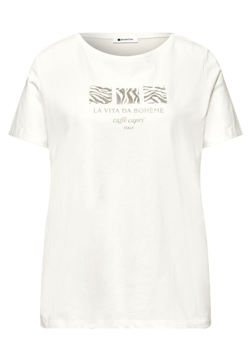 Basic T-Shirt mit Rundhals und Print