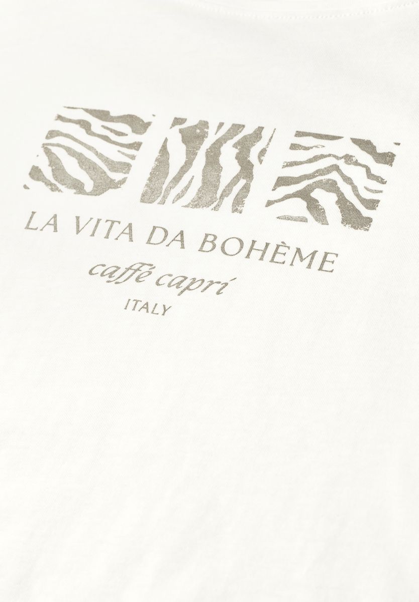Basic T-Shirt mit Rundhals und Print