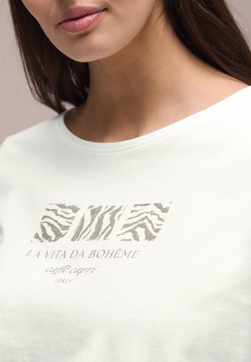 Basic T-Shirt mit Rundhals und Print