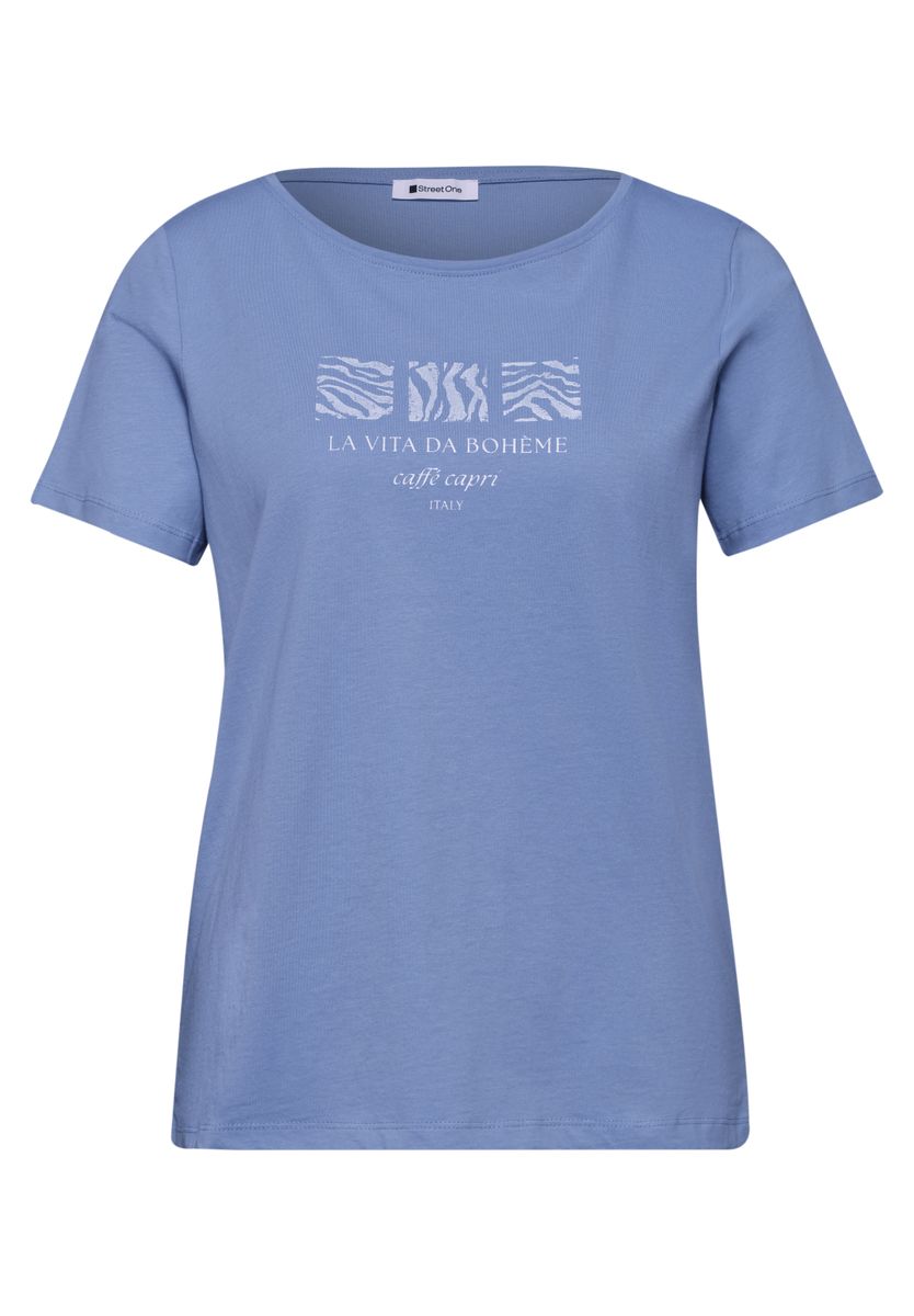 Basic T-Shirt mit Rundhals und Print