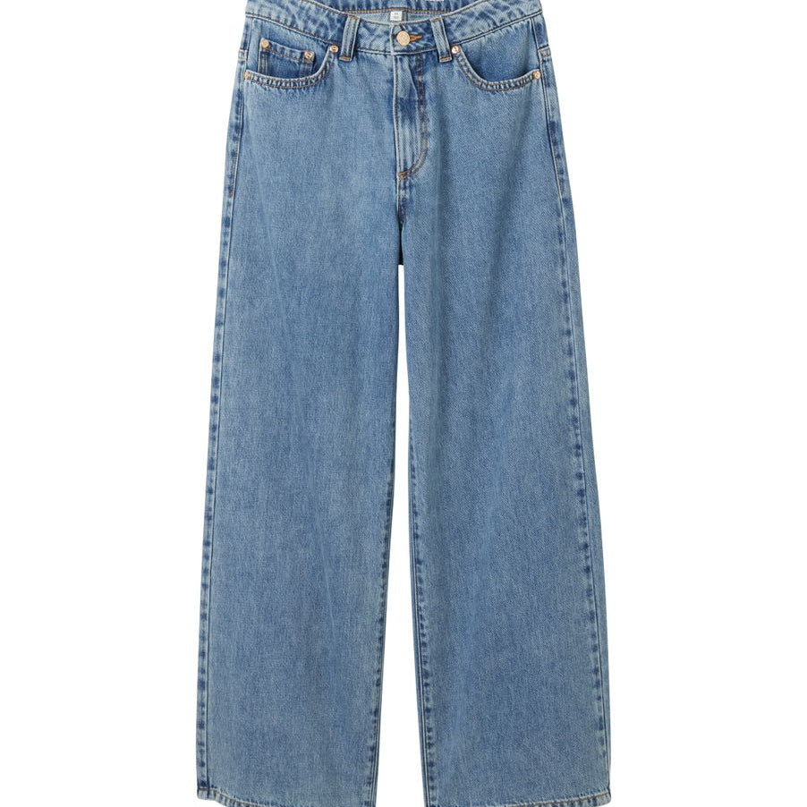 wide leg denim pants