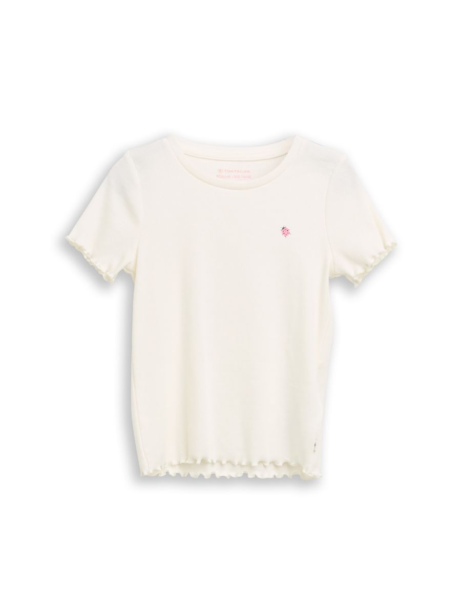 Ripp T-Shirt mit Print