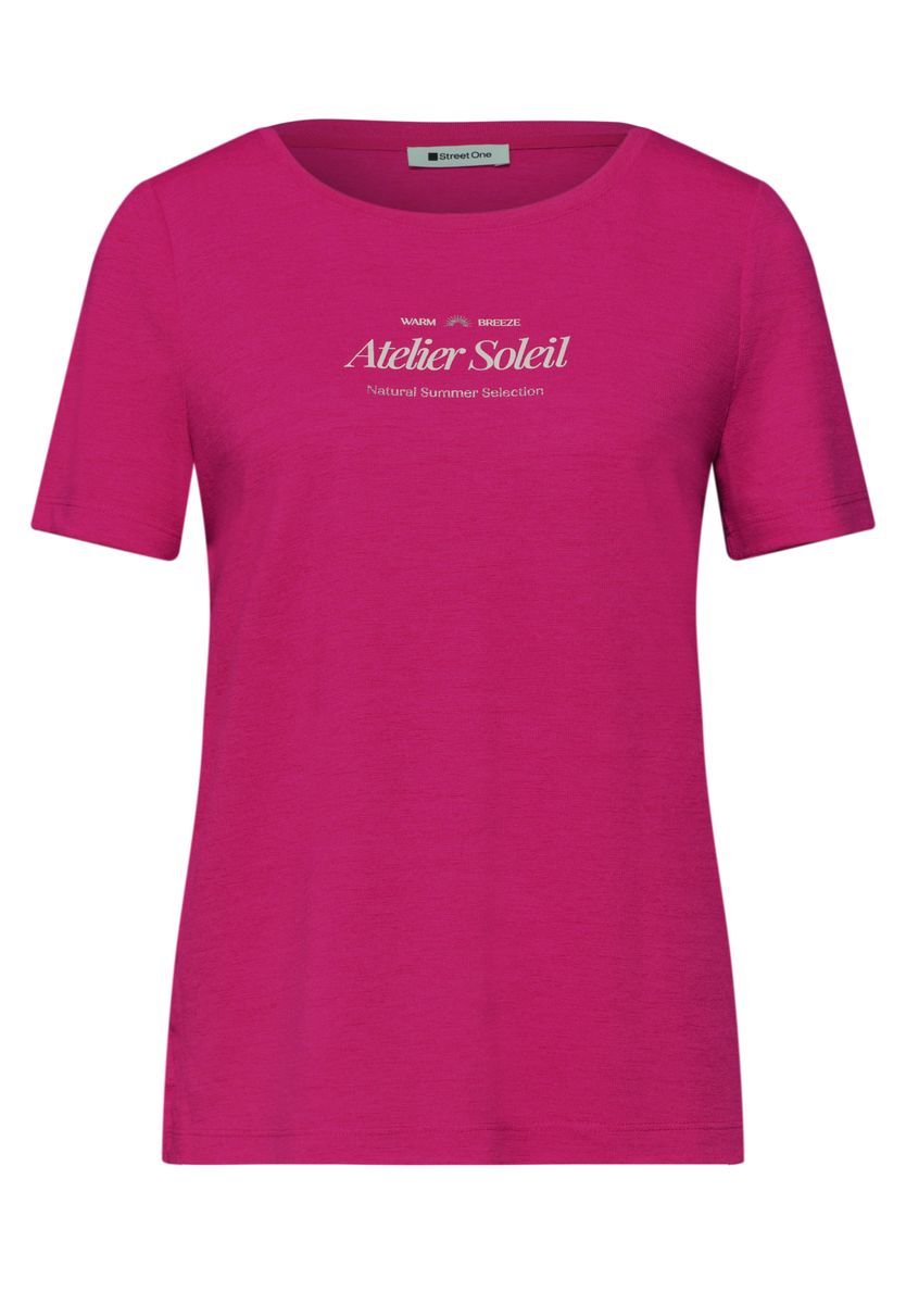 T-Shirt mit Rundhals und Wording