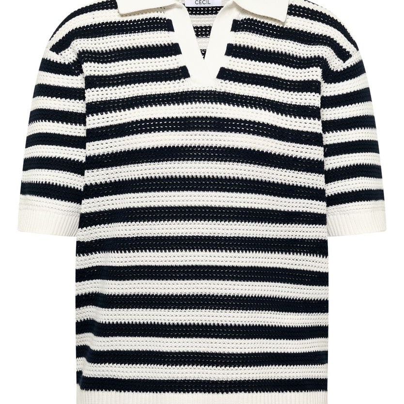 Kurzarm Poloshirt in Crochet-Qualität