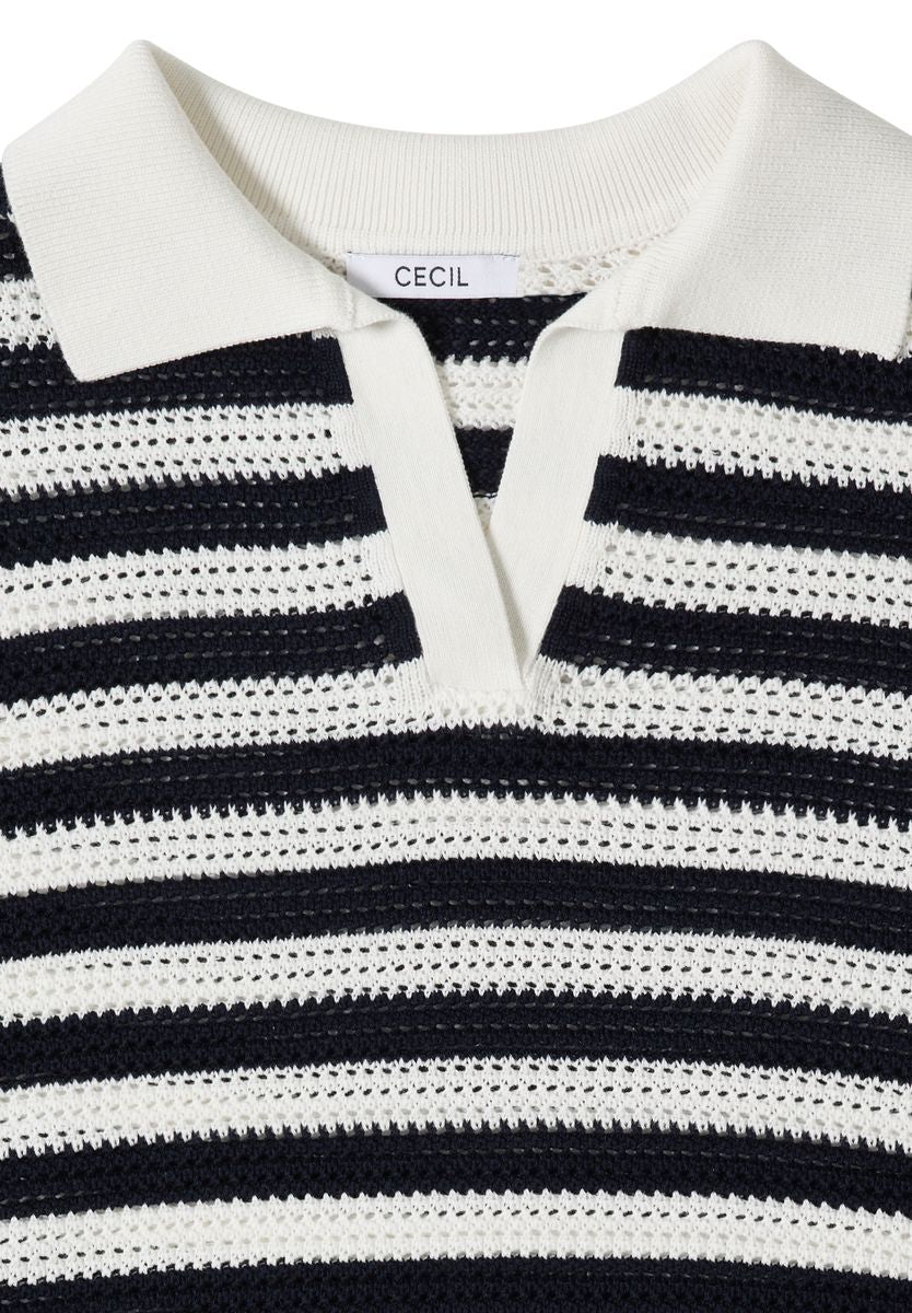 Kurzarm Poloshirt in Crochet-Qualität