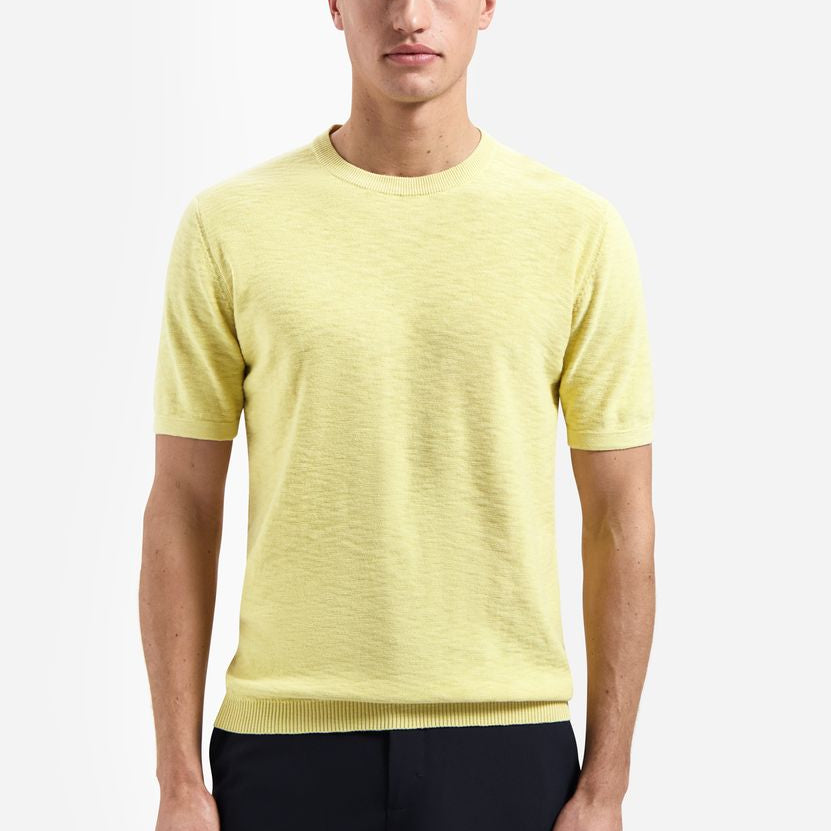 Pullover Short Sleeve Crew Neck Slub
