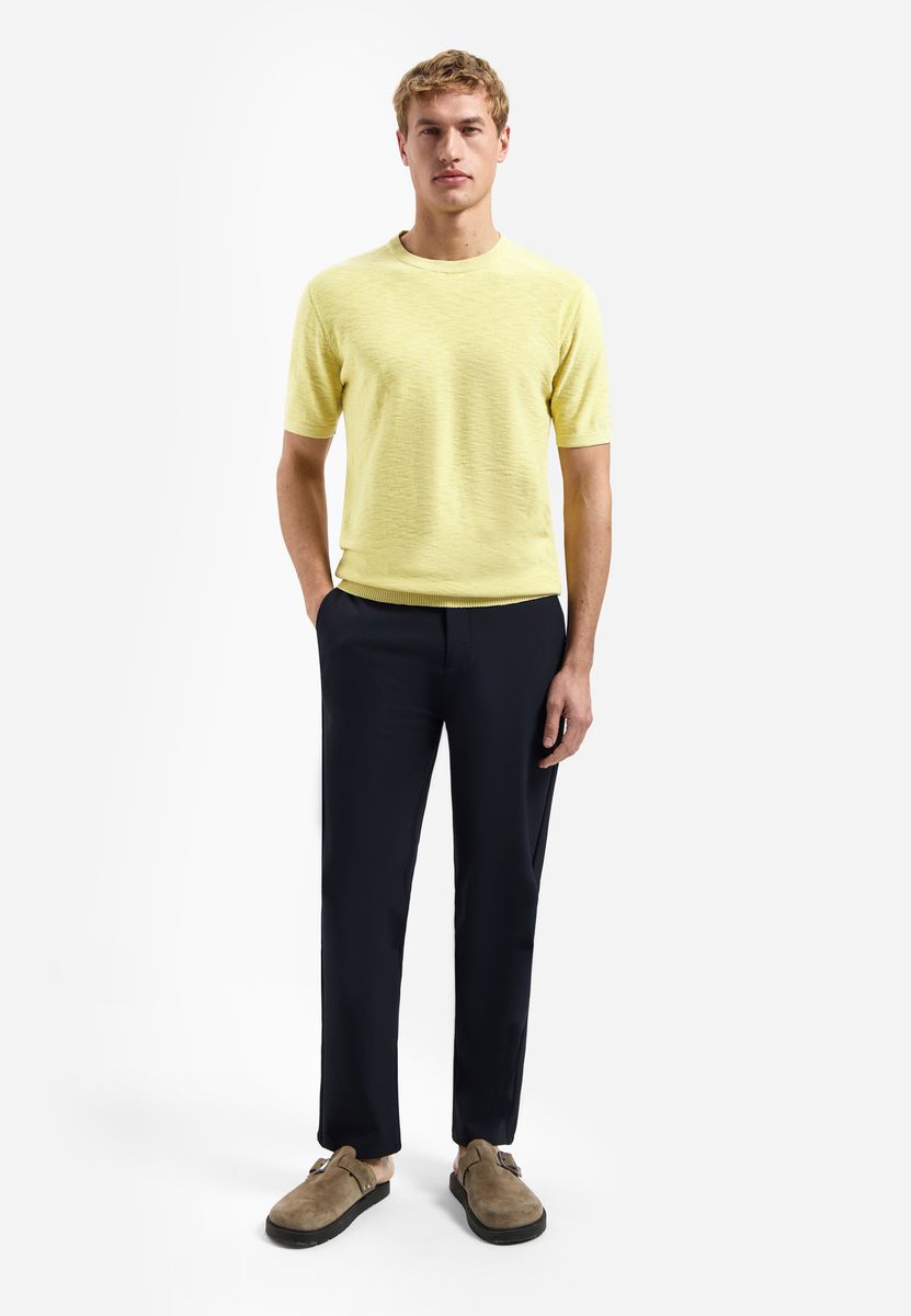 Pullover Short Sleeve Crew Neck Slub