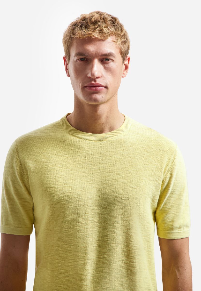 Pullover Short Sleeve Crew Neck Slub