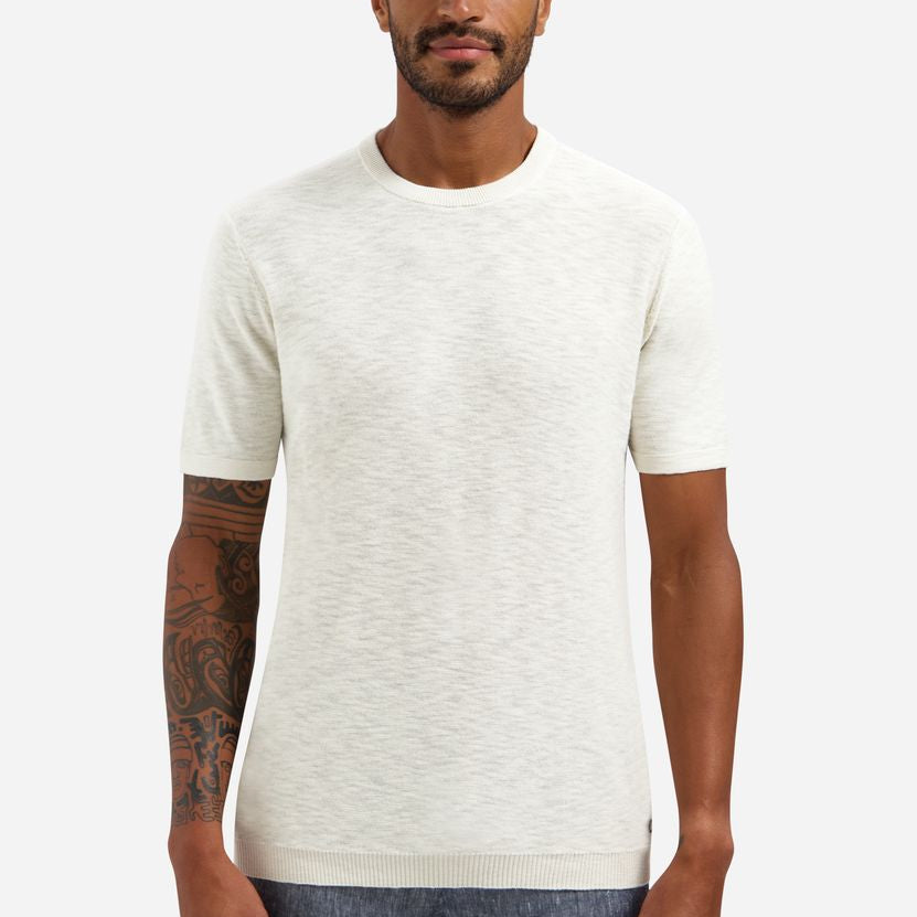 Pullover Short Sleeve Crew Neck Slub