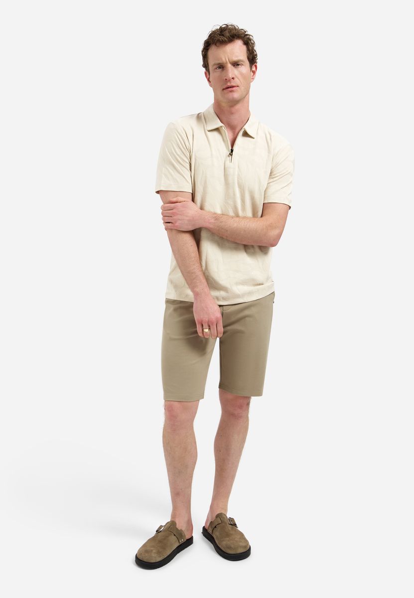Polo Half Zip Short Sleeve Jacquard