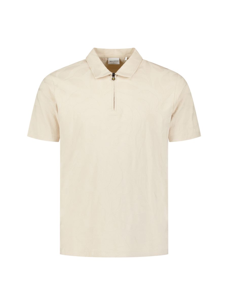 Polo Half Zip Short Sleeve Jacquard