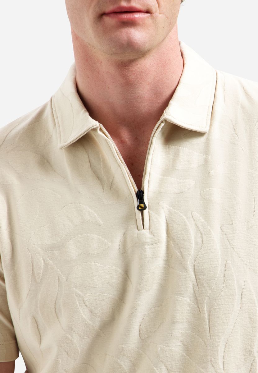 Polo Half Zip Short Sleeve Jacquard