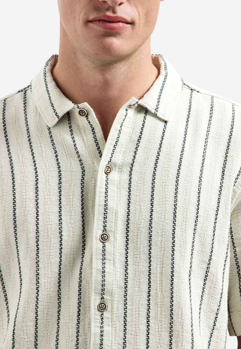Shirt Short Sleeve Dobby 2Tone Stripe