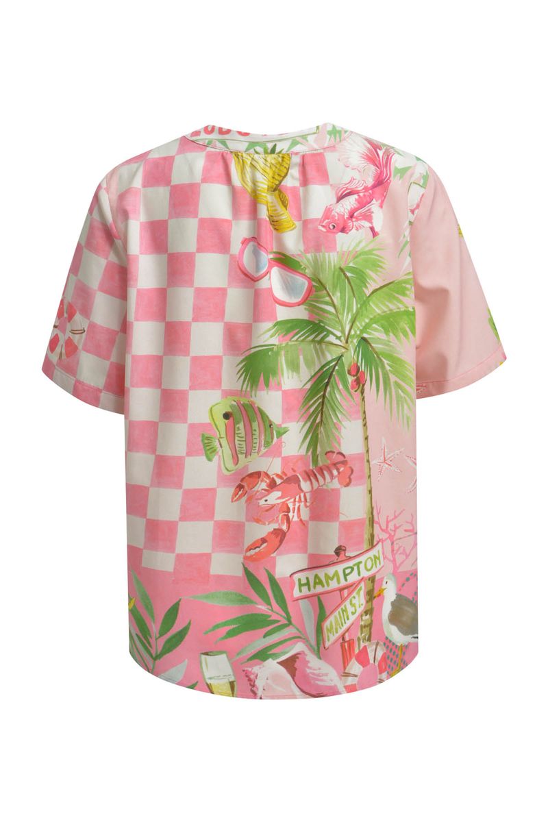 SHORT SLV V-NECK BLOUSE