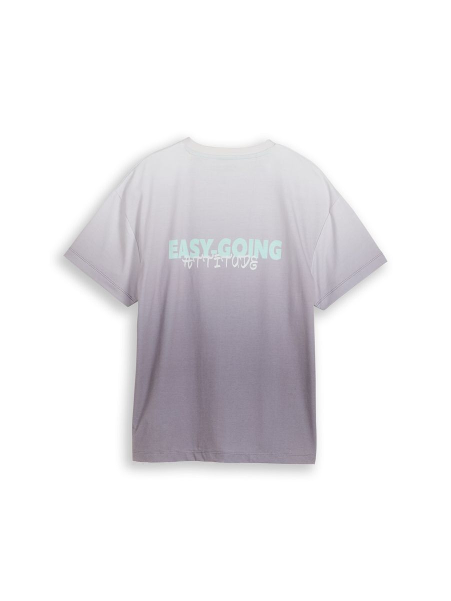 oversize printed dip dye t-shi