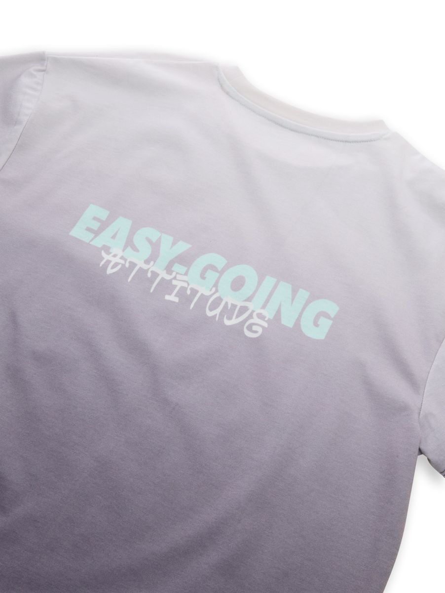 oversize printed dip dye t-shi