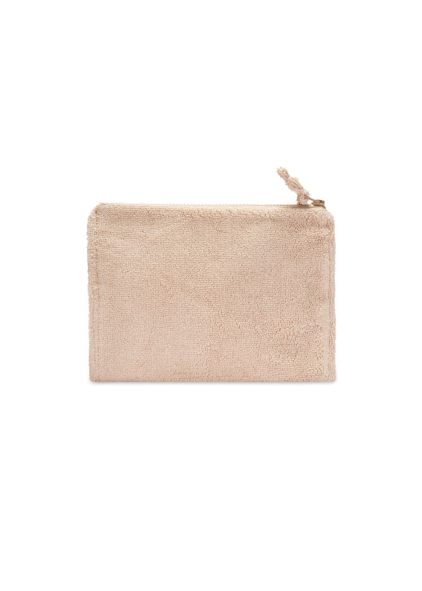 Frottee-Kosmetiktasche aus Baumwolle mit Schriftzug
