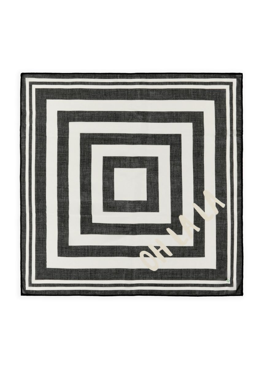 Feines Bandana aus Modalmischung mit Karomuster und OH LA LA-Schriftzug