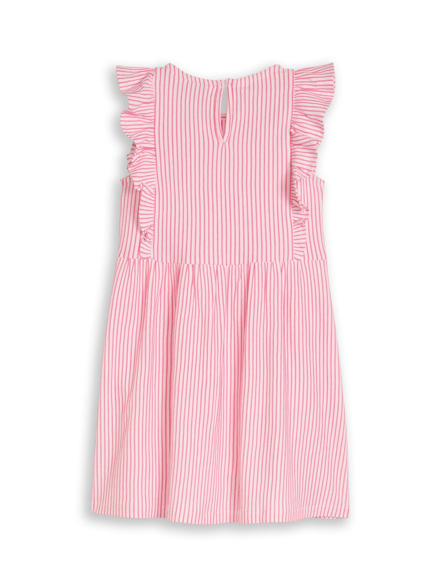 striped ruffle dress