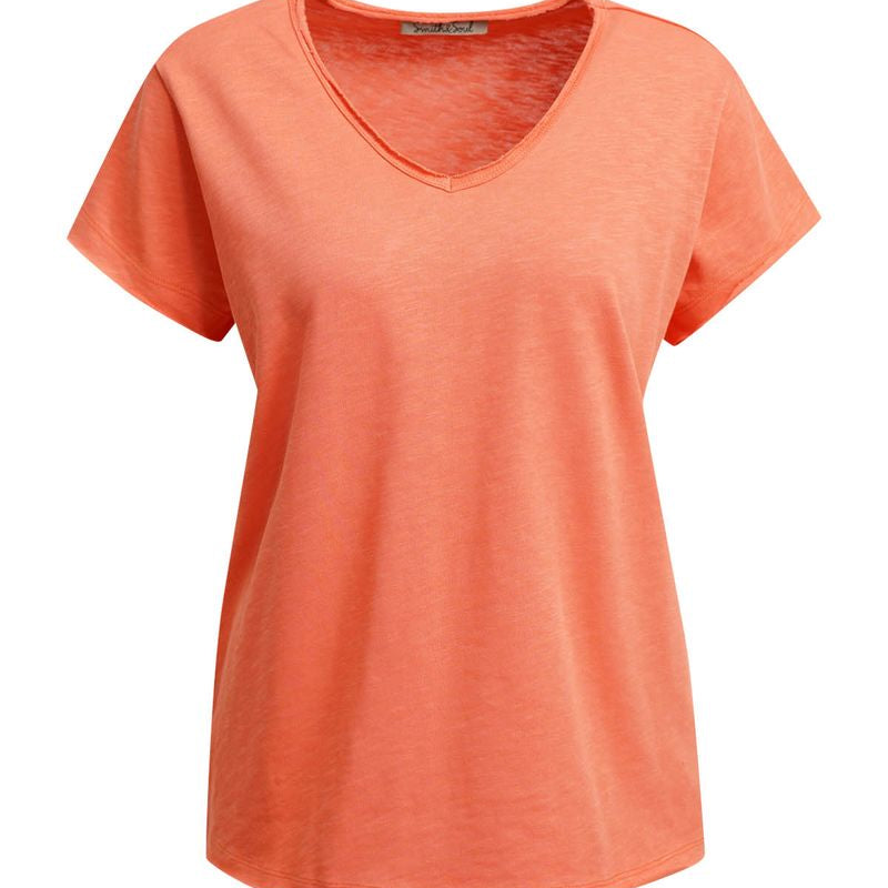 REGULAR SHORT SLEEVE SWEAT V-NECK