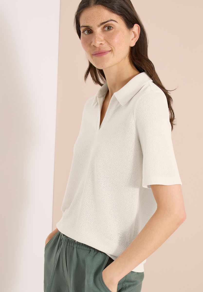 Kurzarm Poloshirt in Unifarbe