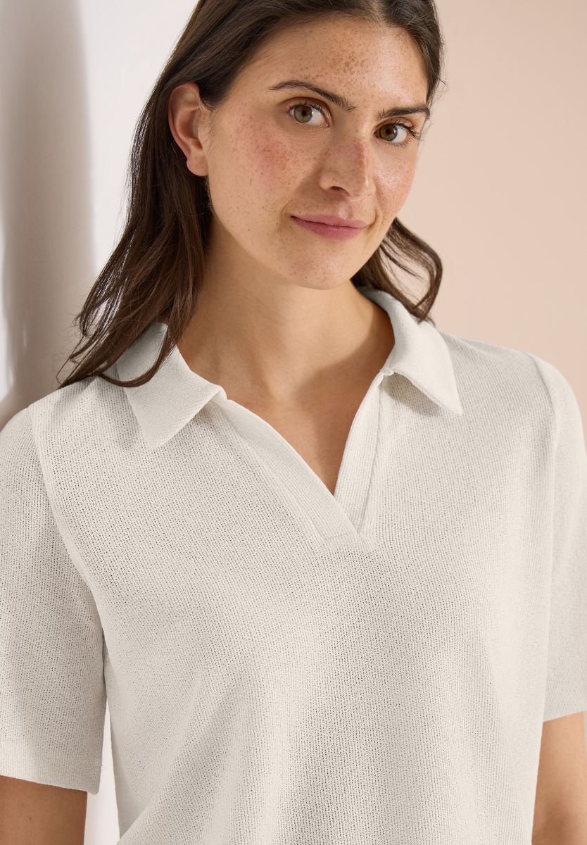 Kurzarm Poloshirt in Unifarbe