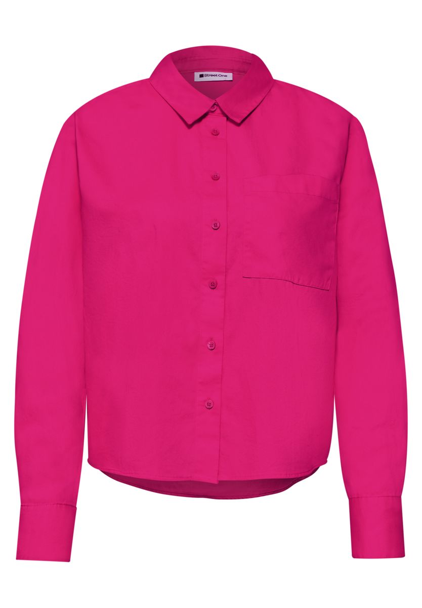 Langarm Bluse mit Hemdkragen aus Twill