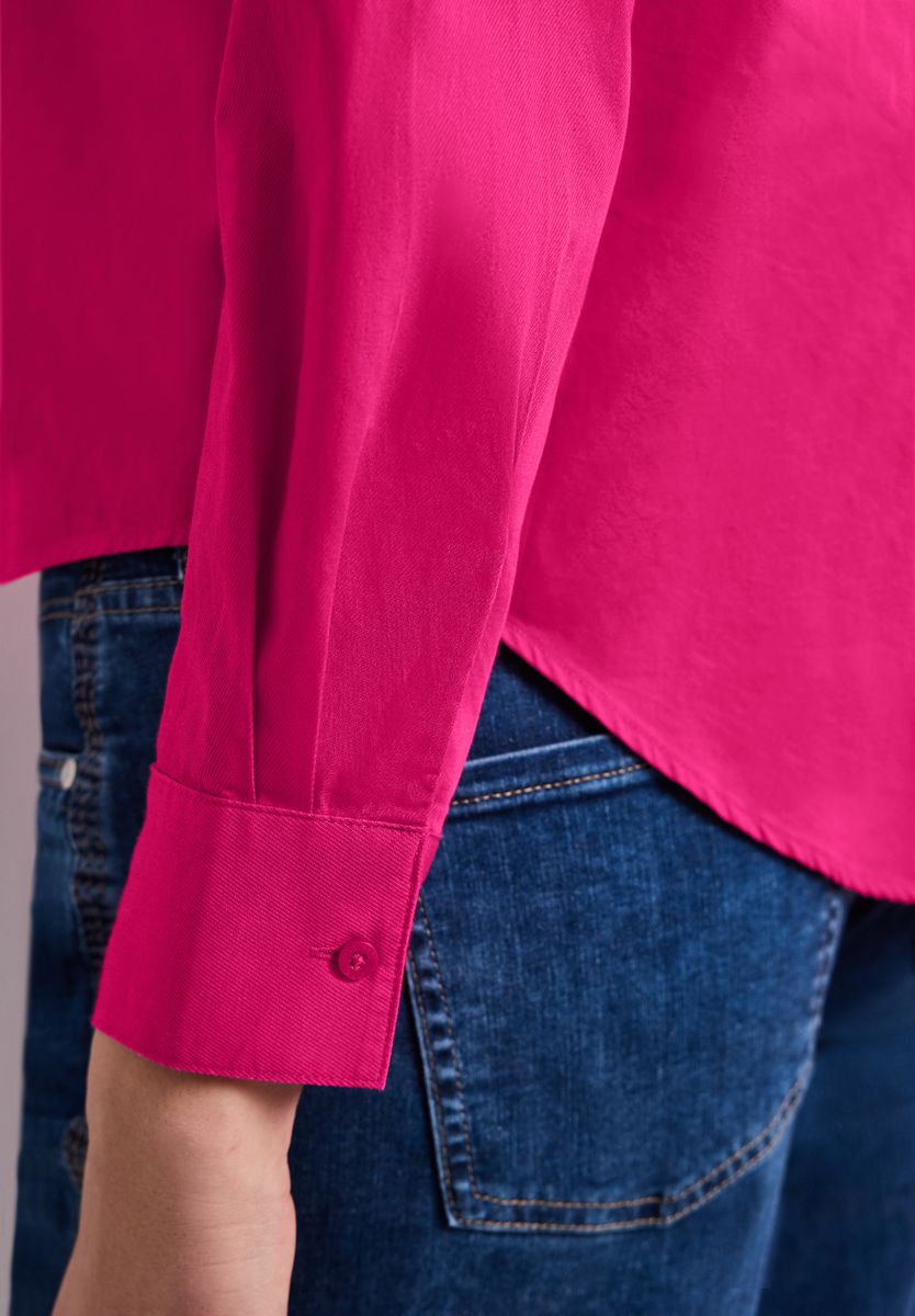 Langarm Bluse mit Hemdkragen aus Twill