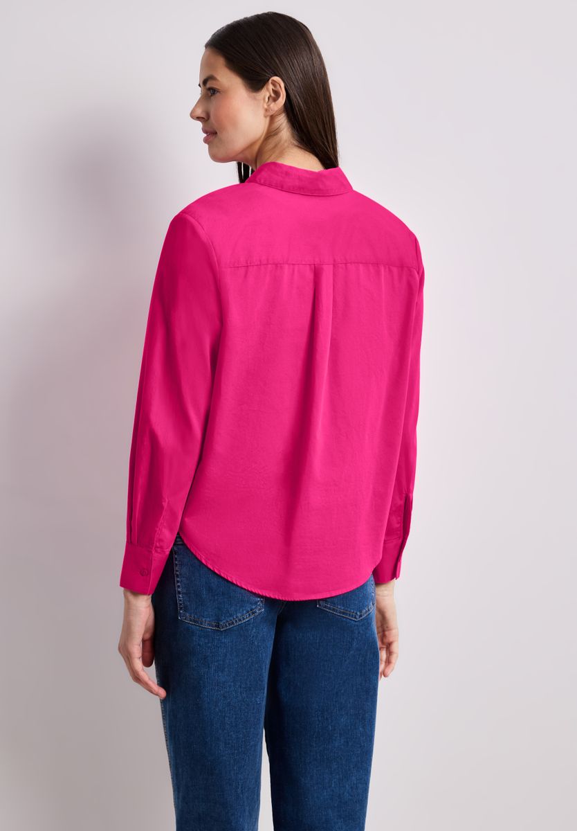 Langarm Bluse mit Hemdkragen aus Twill