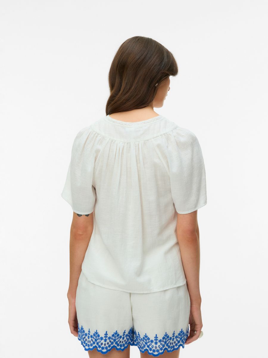 VMKARLA S/S V-NECK TOP WVN BTQ