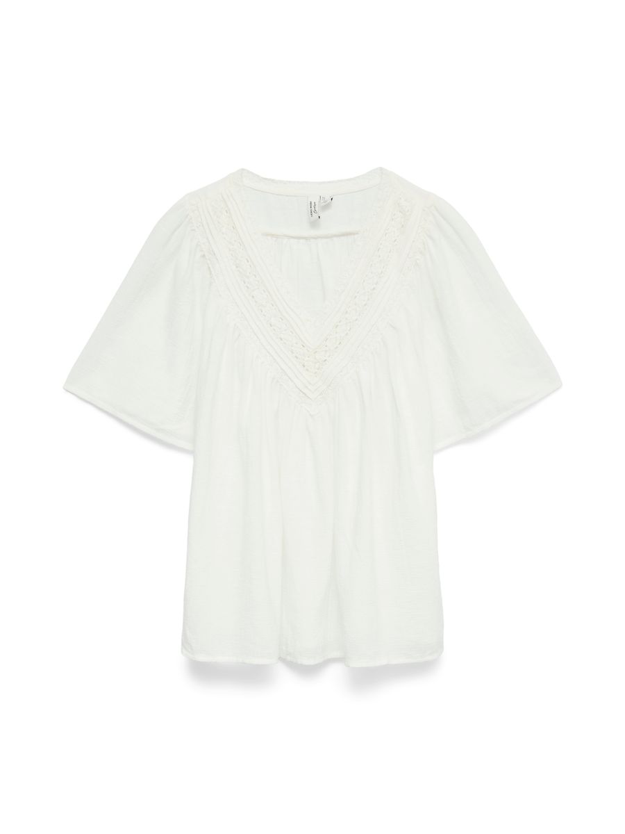 VMKARLA S/S V-NECK TOP WVN BTQ