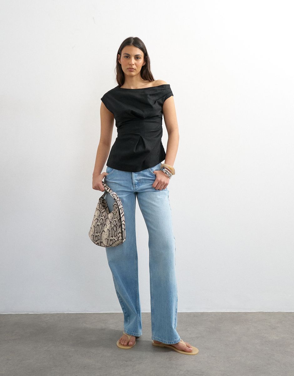 TSCASA CINCHED WAIST TOP WVN