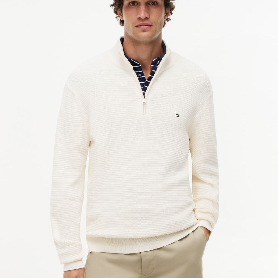 SEASONAL STRUCTURE ZIP MOCK