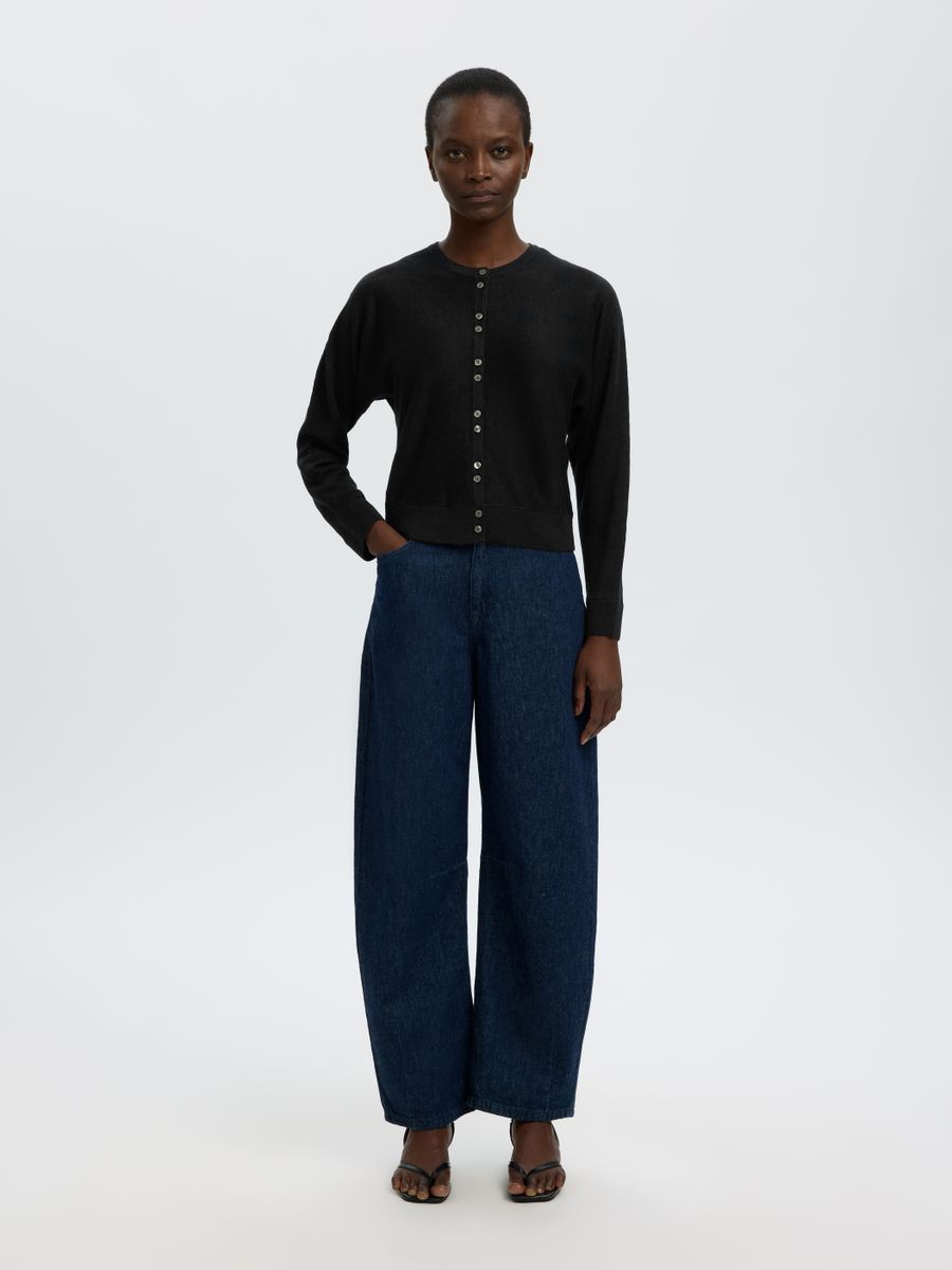 SLFJANE LINEN LS BAT KNIT CARDIGAN