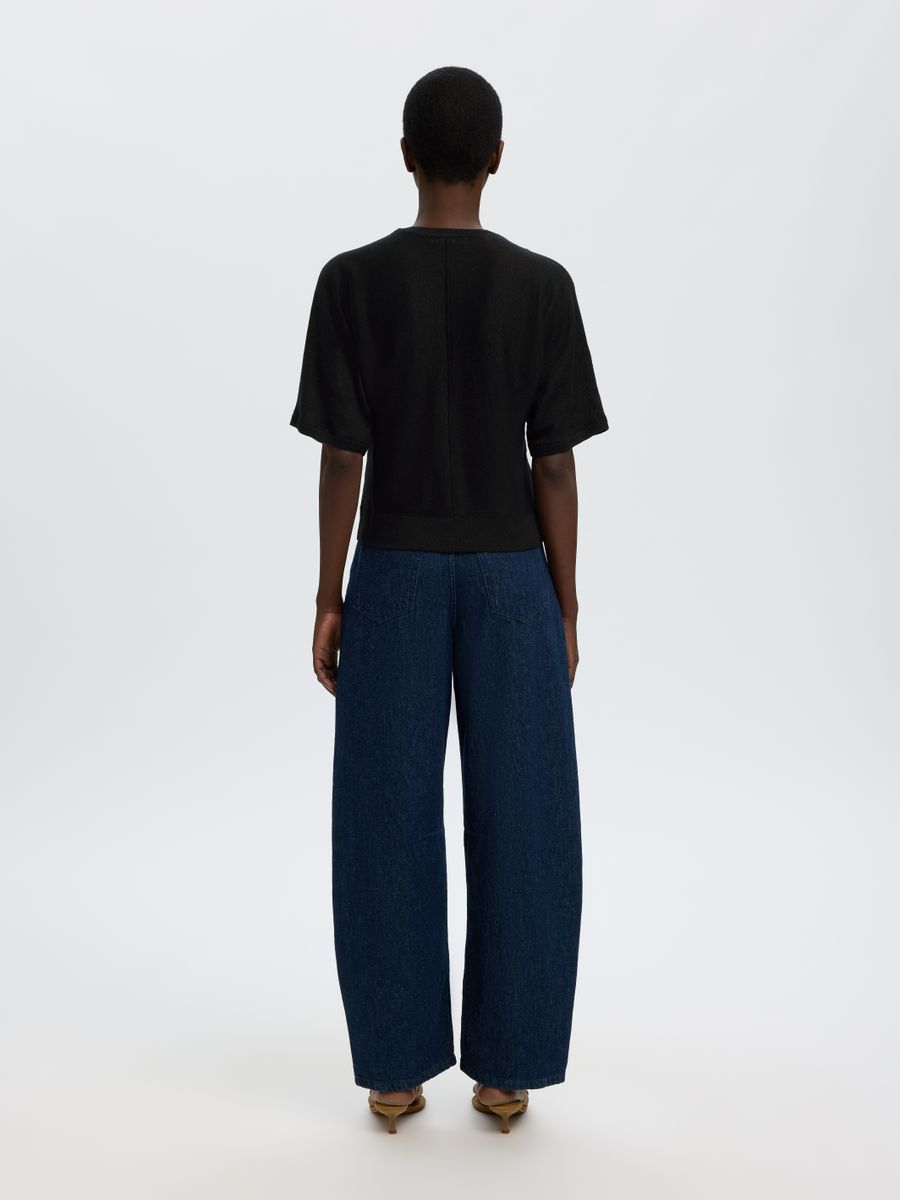 SLFJANE LINEN 2/4 BAT KNIT O-NECK