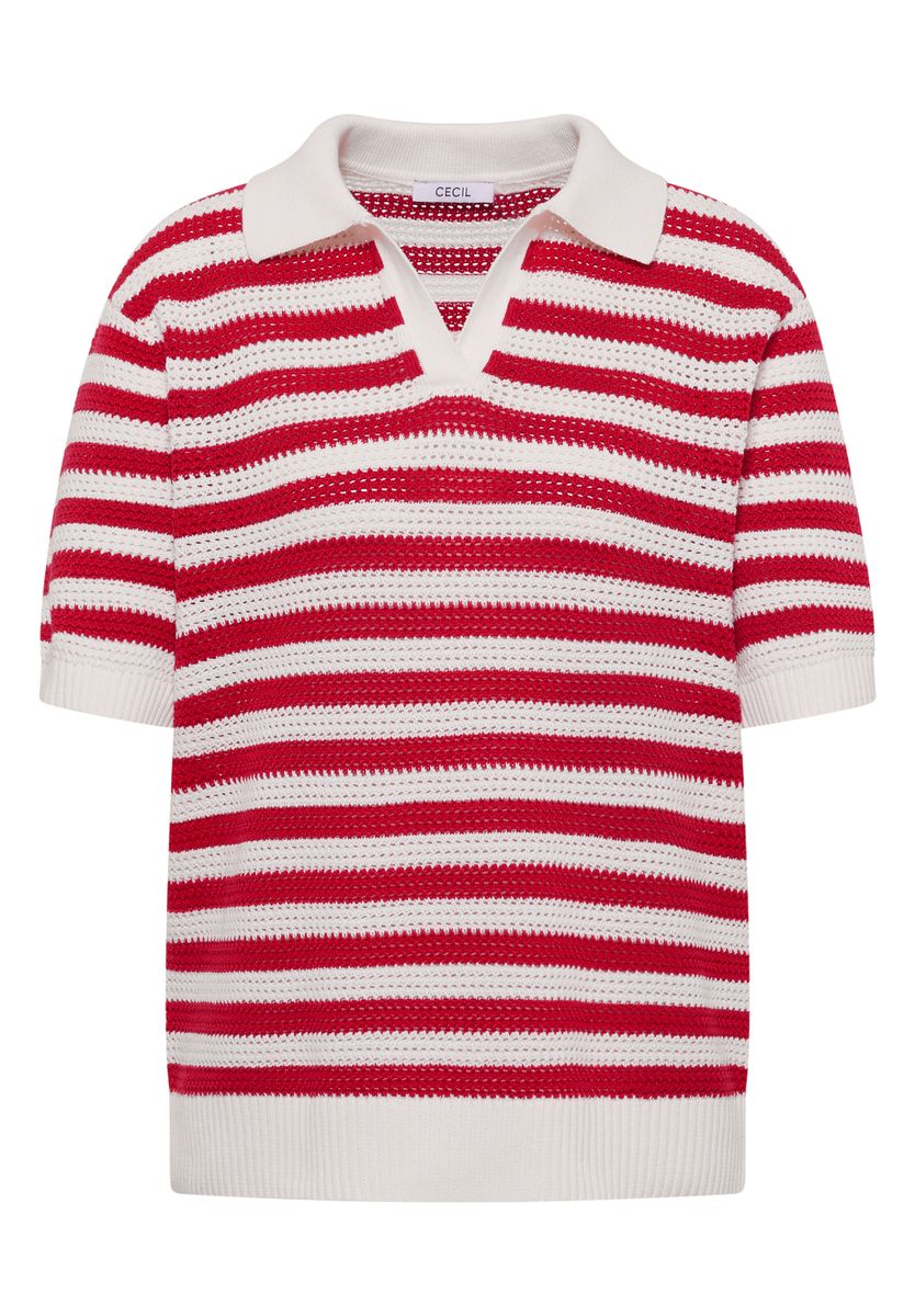 Kurzarm Poloshirt in Crochet-Qualität