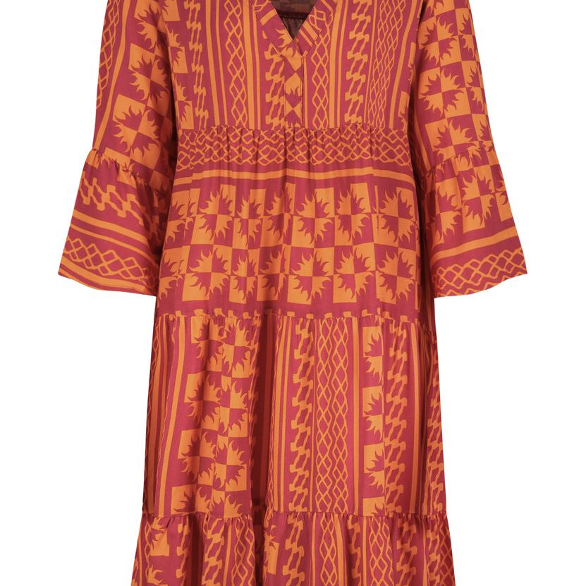 Damen, Kleid kurzarm