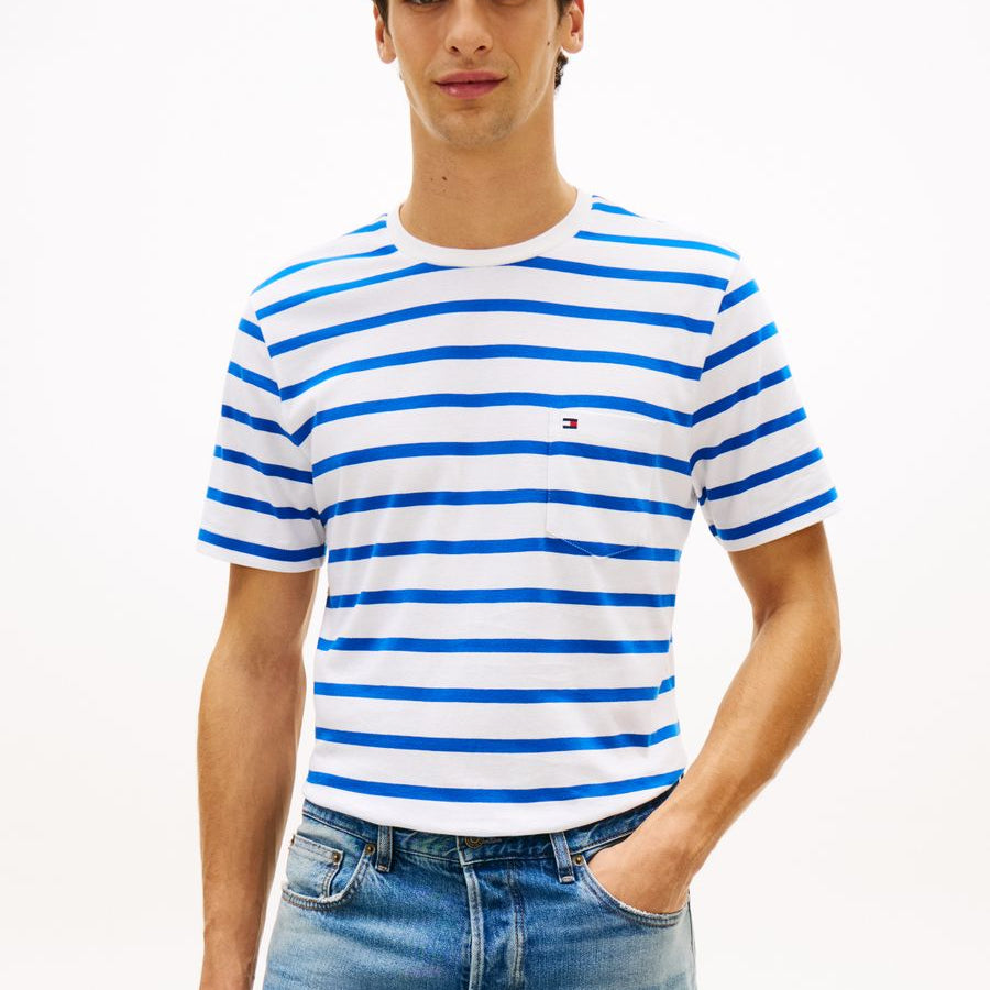 ESS REG FIT STRIPE POCKET TEE